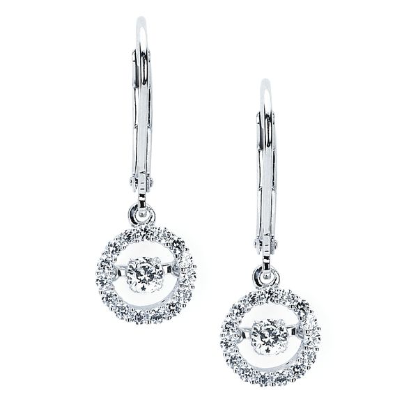14k White Gold Diamond Earrings by Shimmering Diamonds