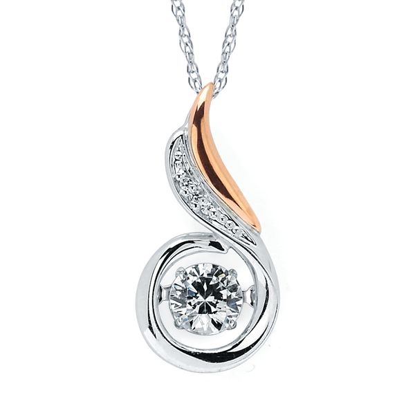 14k White & Rose Gold Diamond Pendant by Shimmering Diamonds