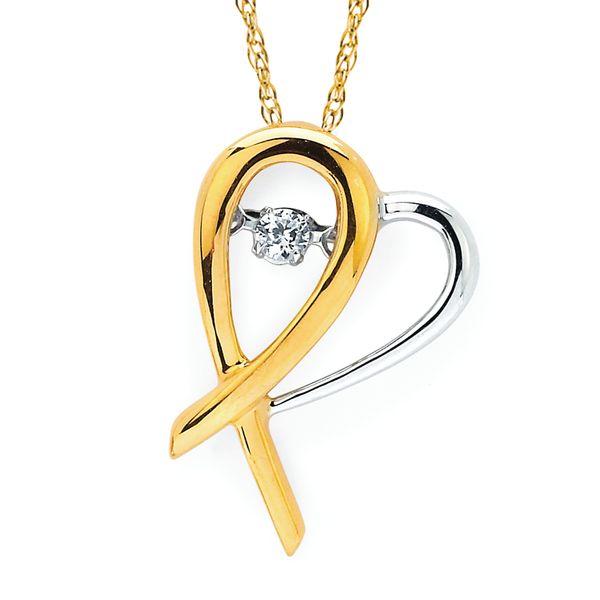 14k Yellow & White Gold Diamond Pendant by Shimmering Diamonds