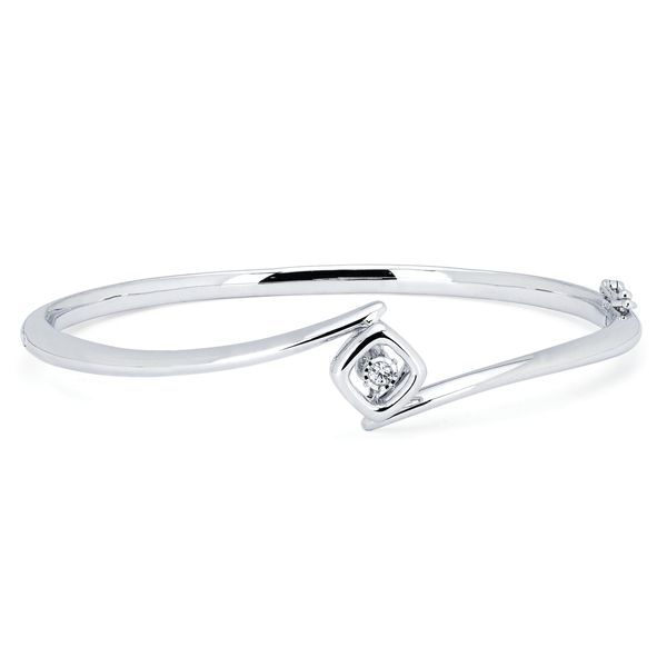 Sterling Silver Diamond Bracelet - Shimmering Diamonds® Bangle Bracelet with .05 ctw. Diamonds in Sterling Silver
