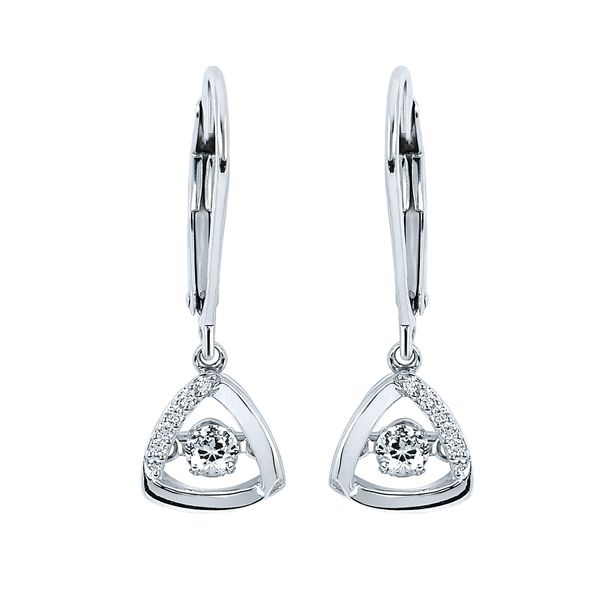 Sterling Silver Earrings - Shimmering Diamonds® Triangle Earrings with 1/4 ctw. Diamonds in Sterling Silver