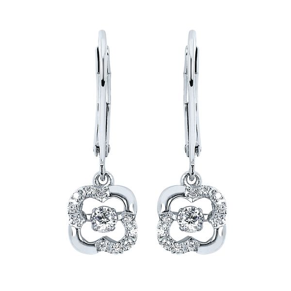 Sterling Silver Earrings - Shimmering Diamonds® Clover Earrings with 1/4 ctw. Diamonds in Sterling Silver
