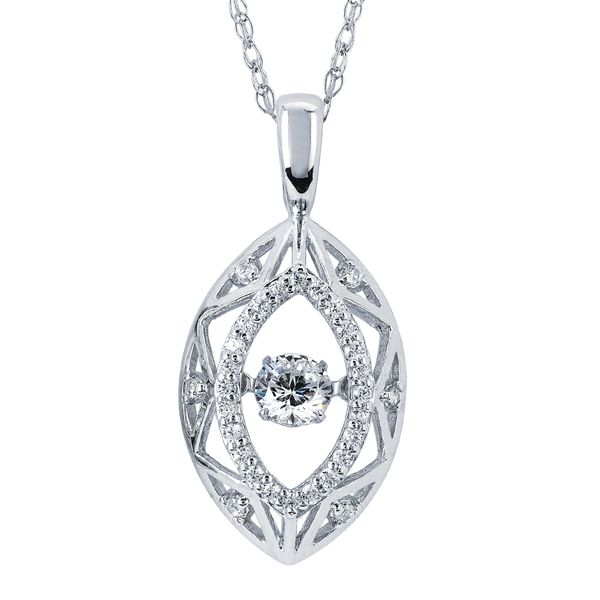 14k White Gold Diamond Pendant - Shimmering Diamonds® Pendant with 1/3 ctw. Diamonds in 14K gold