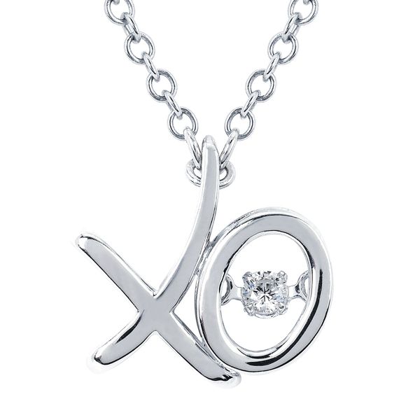 Sterling Silver Pendant - Shimmering Diamonds® XO Pendant with .05 ctw. Diamonds in Sterling Silver