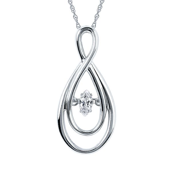 14k White Gold Diamond Pendant - Shimmering Diamonds® Marquise Pendant with 1/6 ctw. Diamonds in 14K Gold