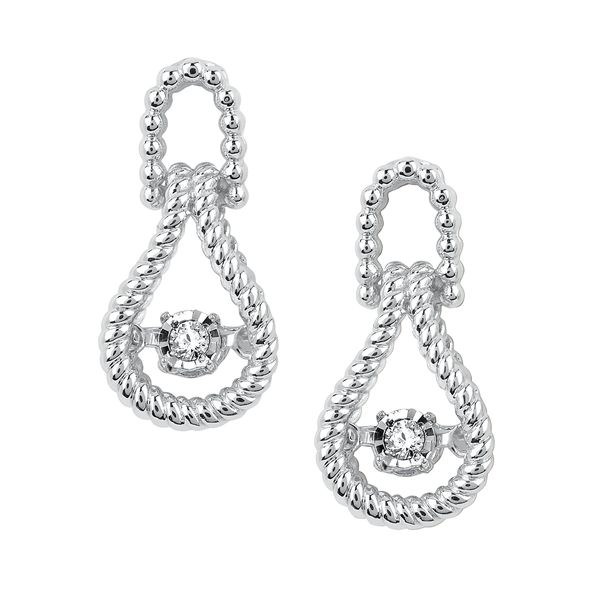 Sterling Silver Diamond Earrings by Shimmering Diamonds