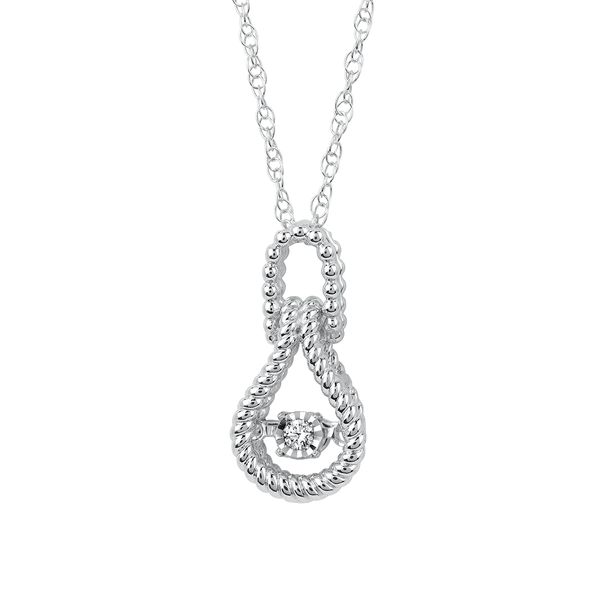Sterling Silver Diamond Pendant - Shimmering Diamonds® Love Knot Pendant in Sterling Silver with .03 Ctw. with 18