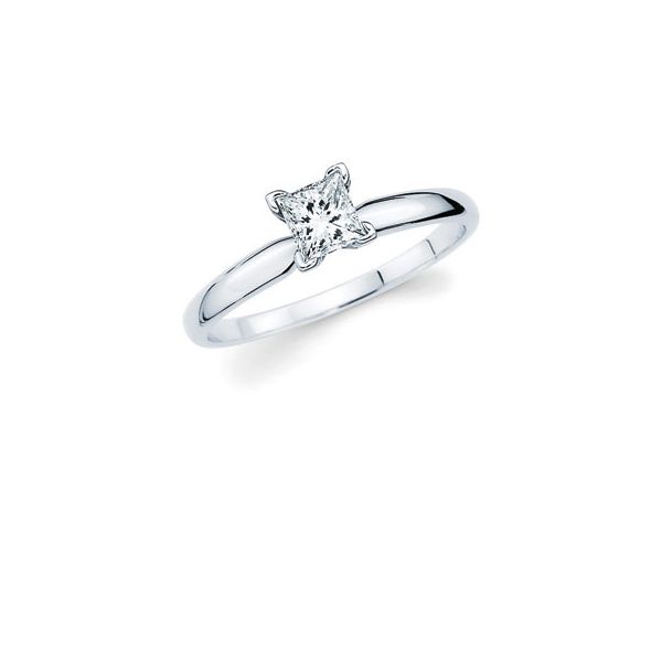 14k Yellow & White Gold Engagement Ring - Classic Bridal: Diamond Ring available for 1/10 Ct. Princess Cut Center Stone in 14K Gold Engagement ring and wedding band sold separately