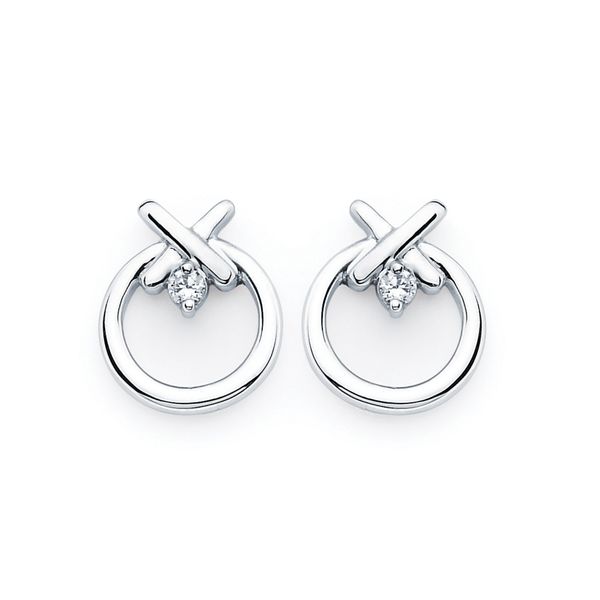 Sterling Silver Diamond Earrings by Ostbye