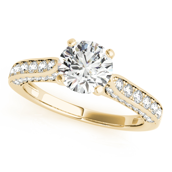Overnight 14k Yellow Gold Single Row Prong Engagement Ring