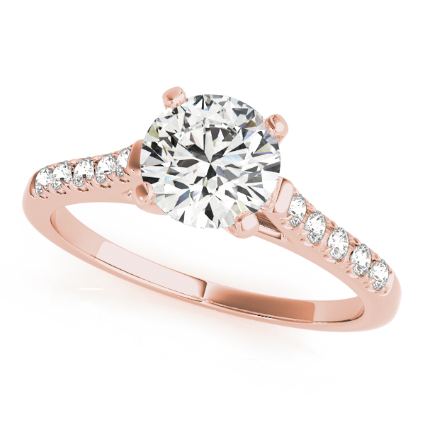 10K Rose Gold Single Row Prong Engagement Ring by Overnight