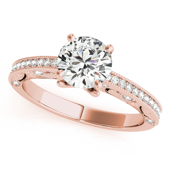 10K Rose Gold Antique Engagement Ring by Overnight
