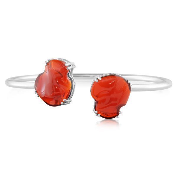 White Gold Fire Opal Bracelet - 14K White Gold Mexican Fire Opal Bracelet. This is a one of a kind piece. Total gem weight: 10.66 ct.