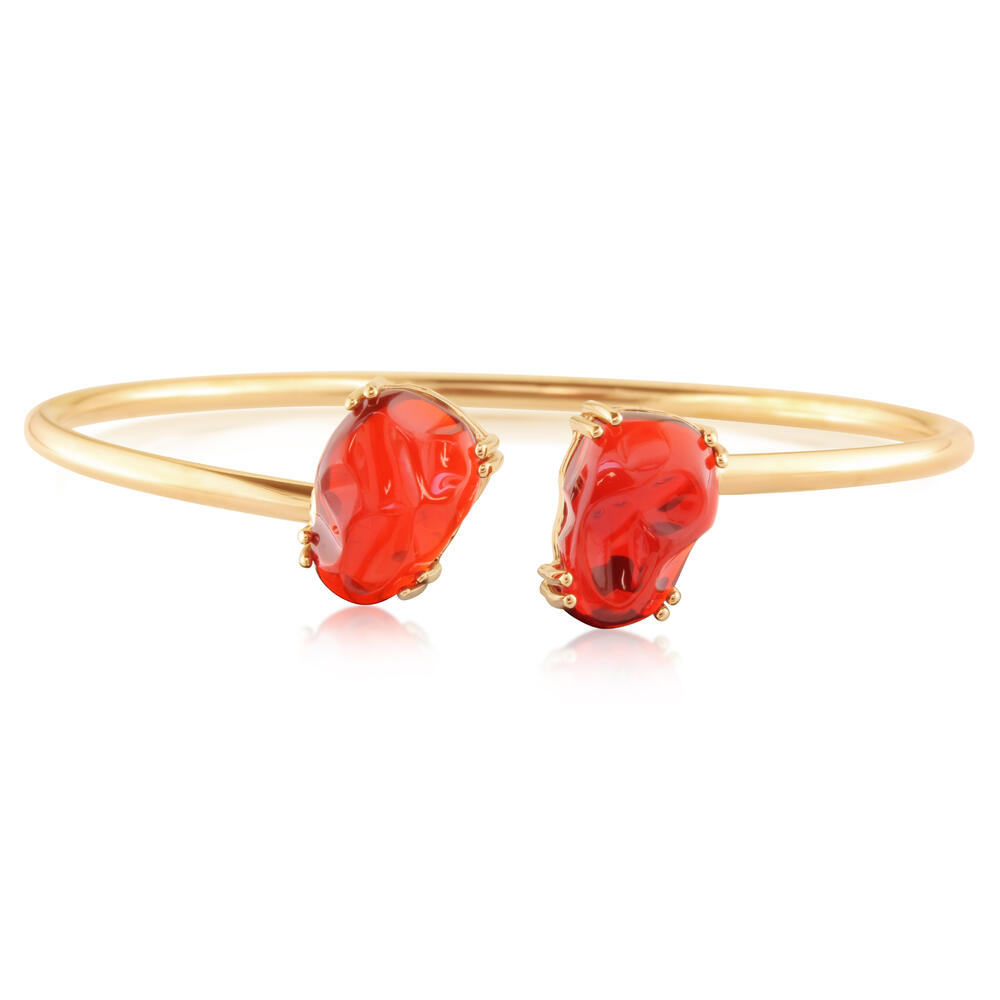 Rose Gold Fire Opal Bracelet - 14K Rose Gold Mexican Fire Opal Bracelet. This is a one of a kind piece. Total gem weight: 8.21 ct.