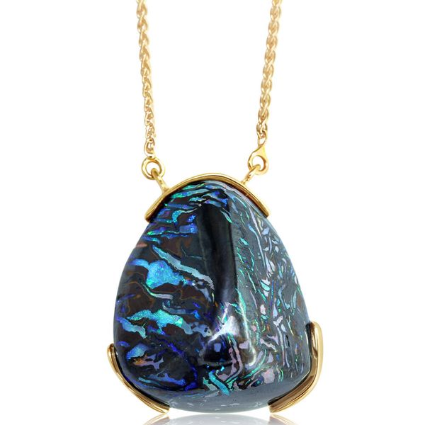 Necklaces - Yellow Gold Boulder Opal Necklace