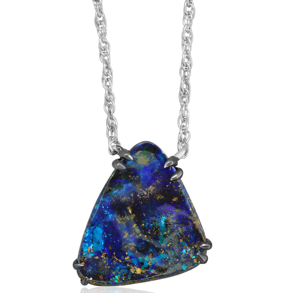 Necklaces - Sterling Silver Boulder Opal Necklace