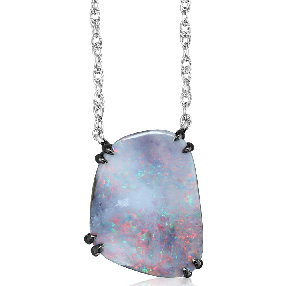 Necklaces - Sterling Silver Boulder Opal Necklace - image #3