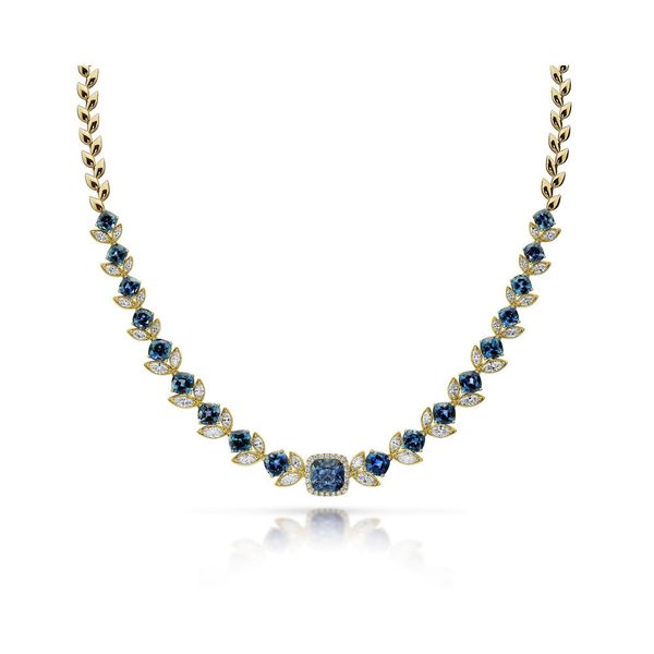 Yellow Gold Sapphire Necklace by Parle