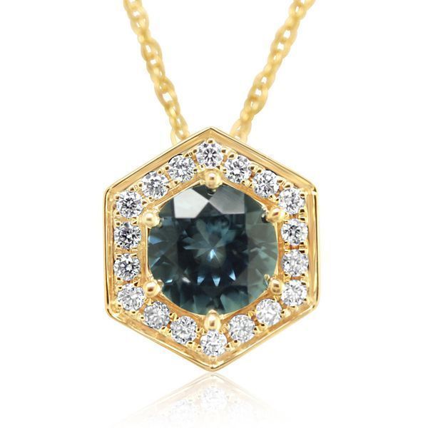 Yellow Gold Sapphire Pendant by Parle