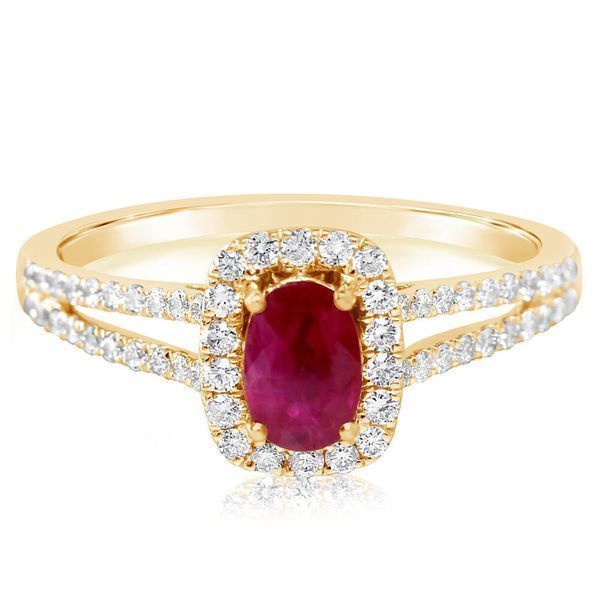 Yellow Gold Ruby Ring by Parle