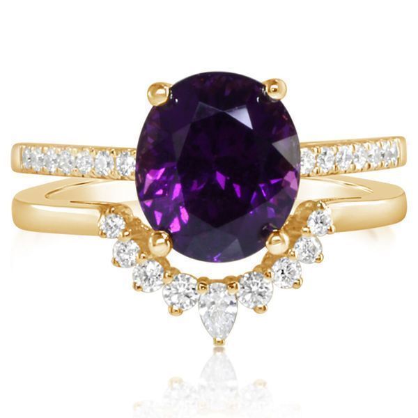 Yellow Gold Garnet Ring by Parle