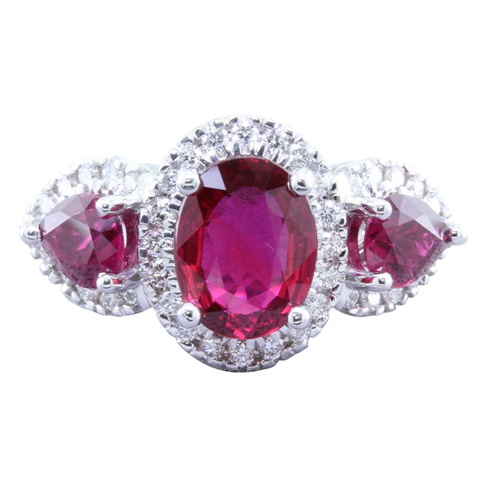 White Gold Ruby Ring by Parle