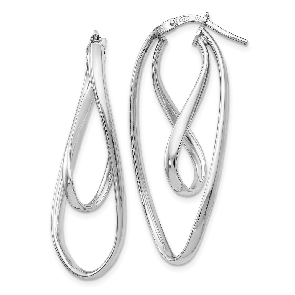 Sterling Silver Polished Hoop Earrings by Leslie