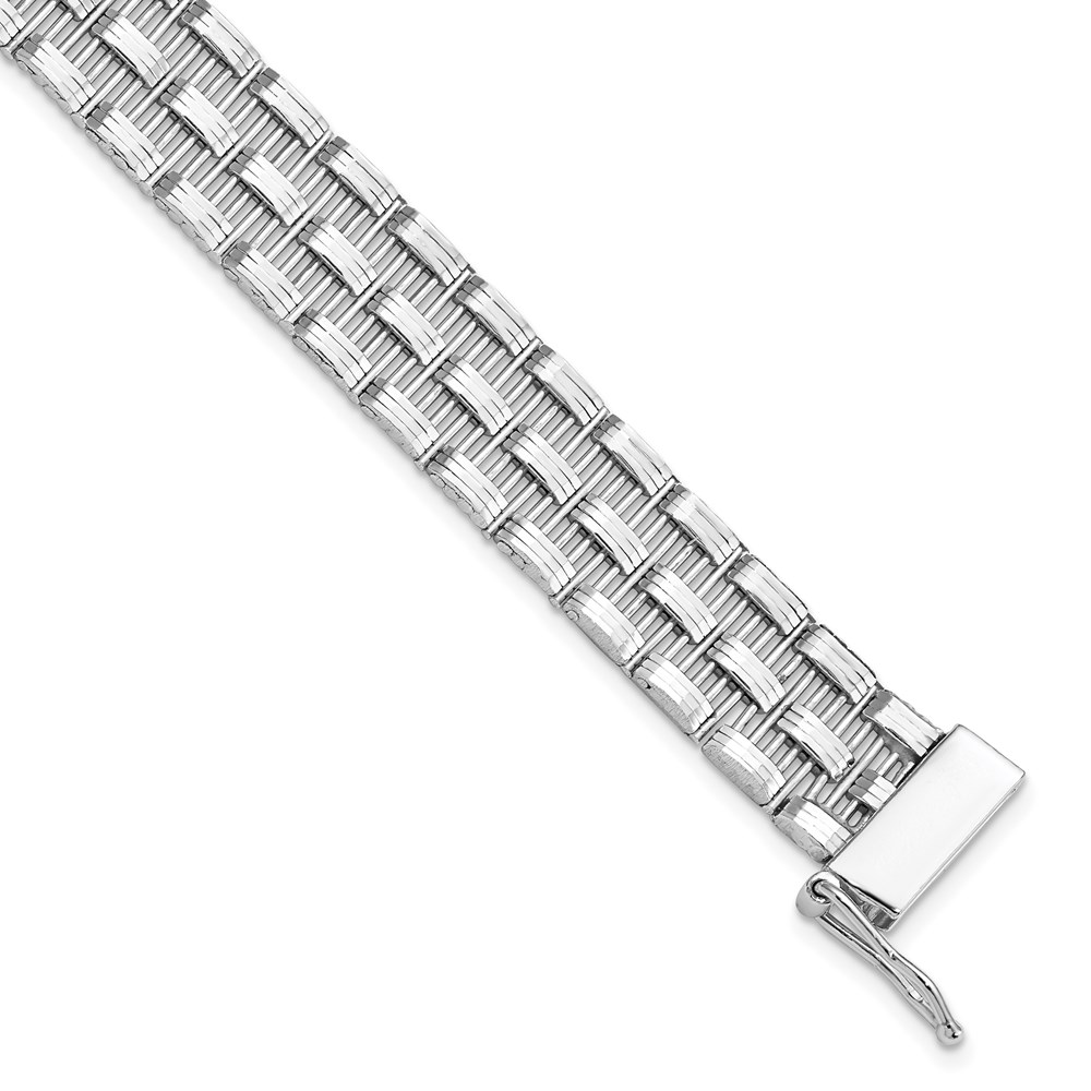 Sterling Silver Polished Link Bracelet by Leslie