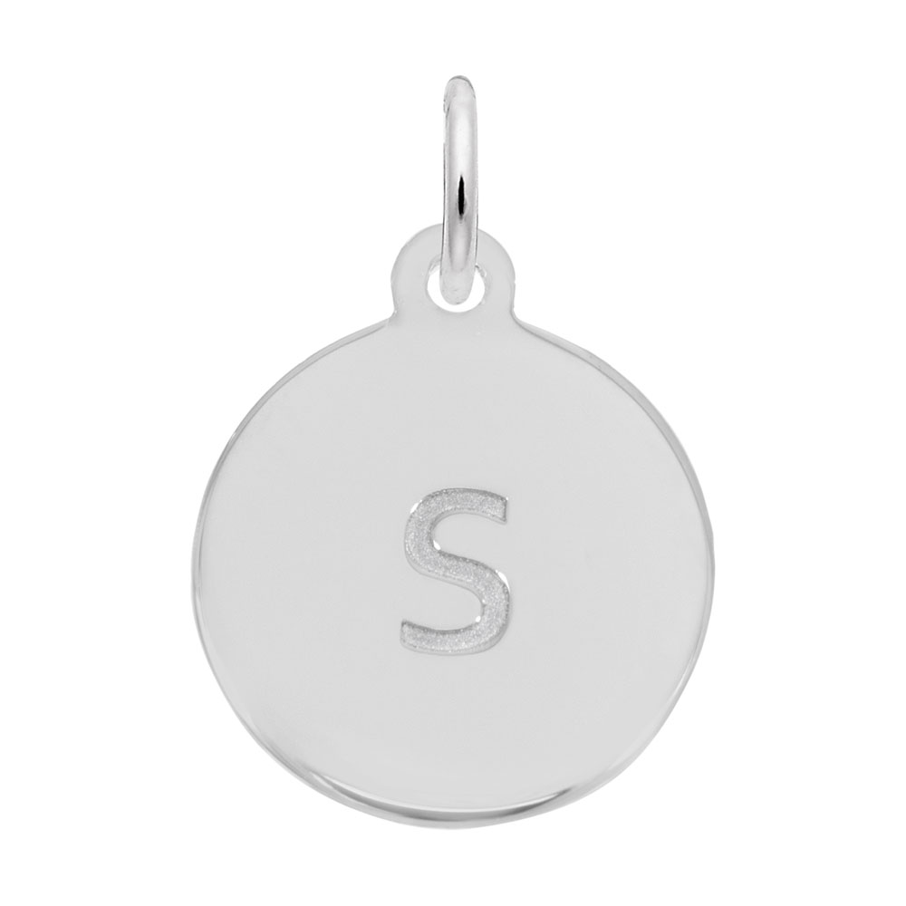 Petite Initial Disc - Lower Case Block s Charm by Rembrandt Charms