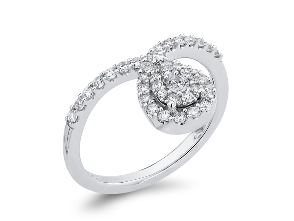 10K White Gold Diamond Fashion Ring by Luminous