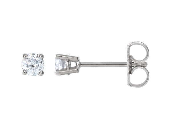 Round Lightweight Wire Basket Earrings - 14K White 1/4 CTW Diamond Earrings