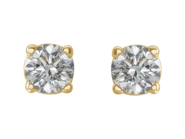 Diamond Earrings - Round Lightweight Wire Basket Earrings - image 2