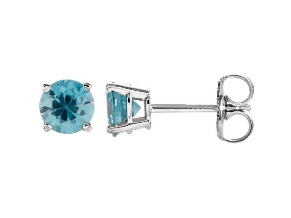 genuine blue zircon earrings