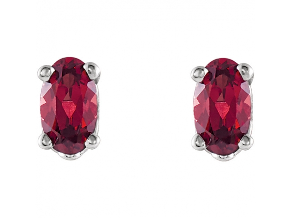 Gemstone Earrings - Oval 4-Prong Scroll Setting® Earrings - image #2