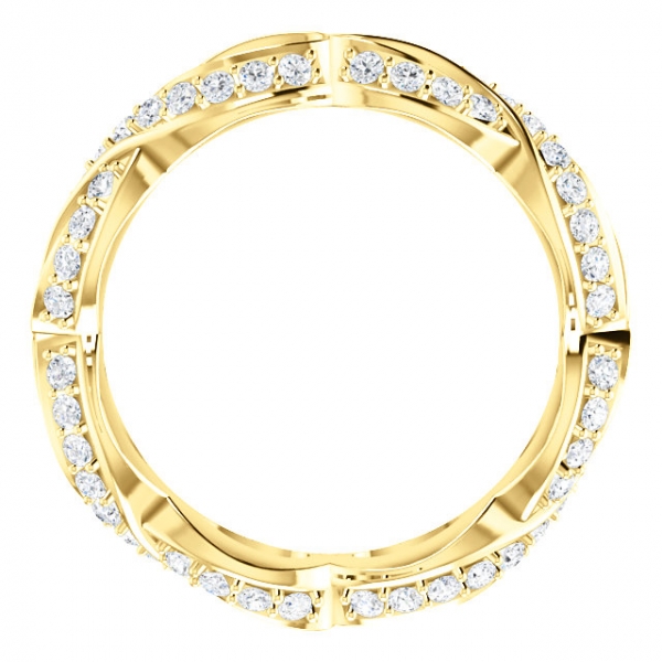 Gemstone Rings - Sculptural-Inspired Engagement Ring Matching Band - image #2