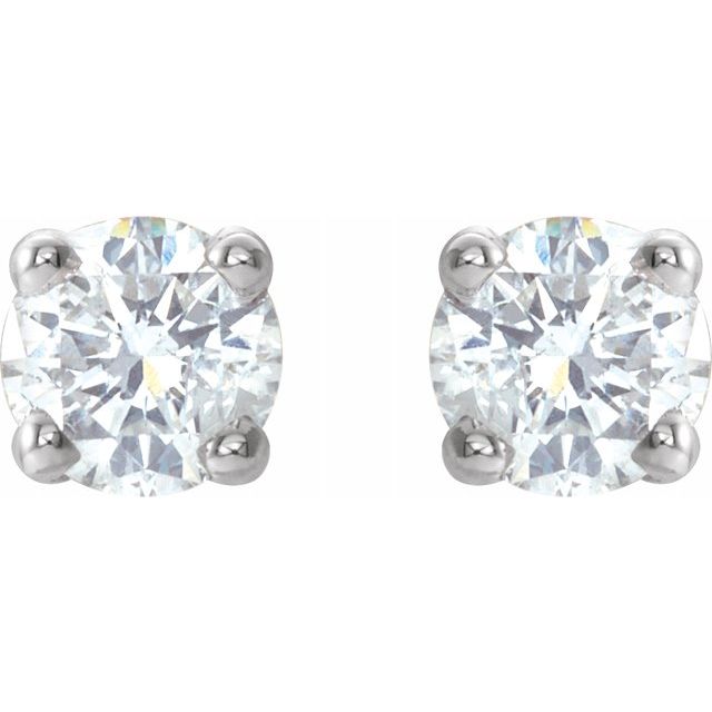 Diamond Earrings - Round Lightweight Wire Basket Earrings - image 2