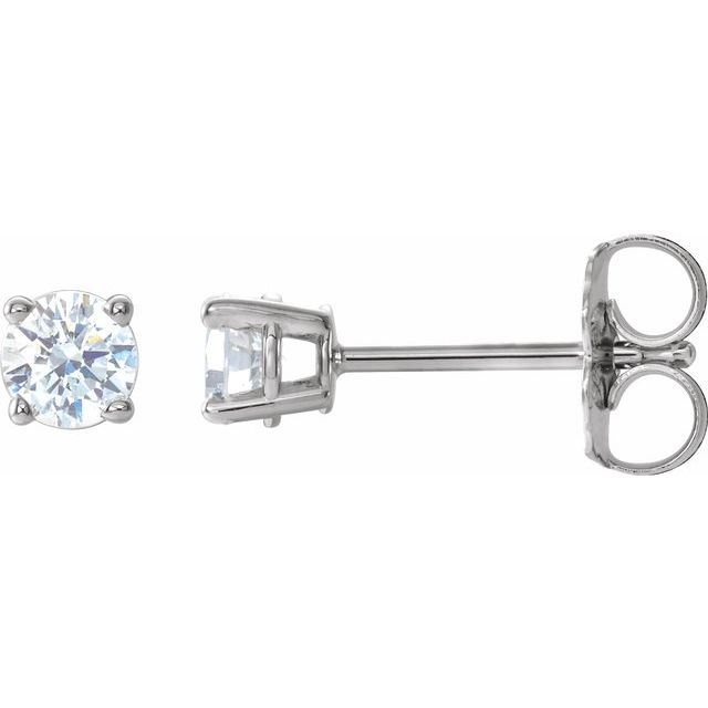 Diamond Earrings - Round Lightweight Wire Basket Earrings