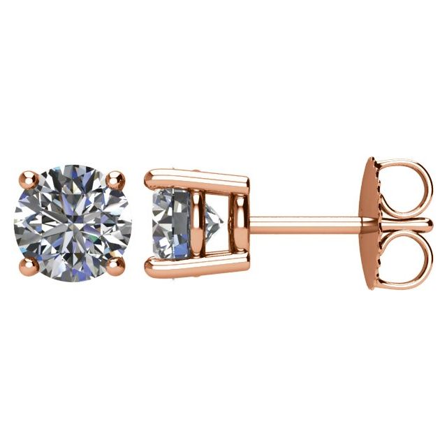 Diamond Earrings - Round Lightweight Wire Basket Earrings