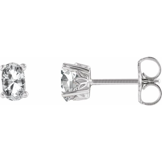 Gemstone Earrings - Oval 4-Prong Scroll Setting® Earrings