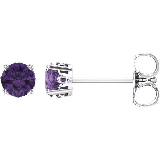 Gemstone Earrings - Round 4-Prong Scroll Setting® Earrings