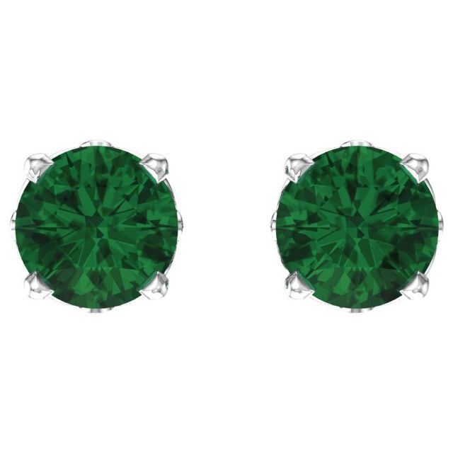 Gemstone Earrings - Round 4-Prong Scroll Setting® Earrings - image 2