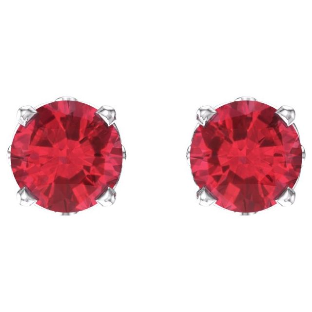 Gemstone Earrings - Round 4-Prong Scroll Setting® Earrings - image 2