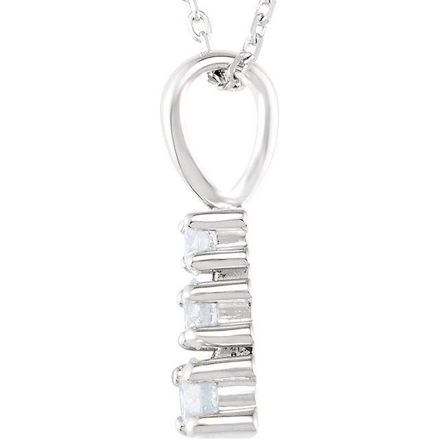 Diamond Necklaces - Graduated Three-Stone  Necklace - image #2