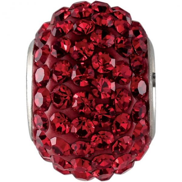 Beads - Kera® Roundel Bead with Pave Red Crystals