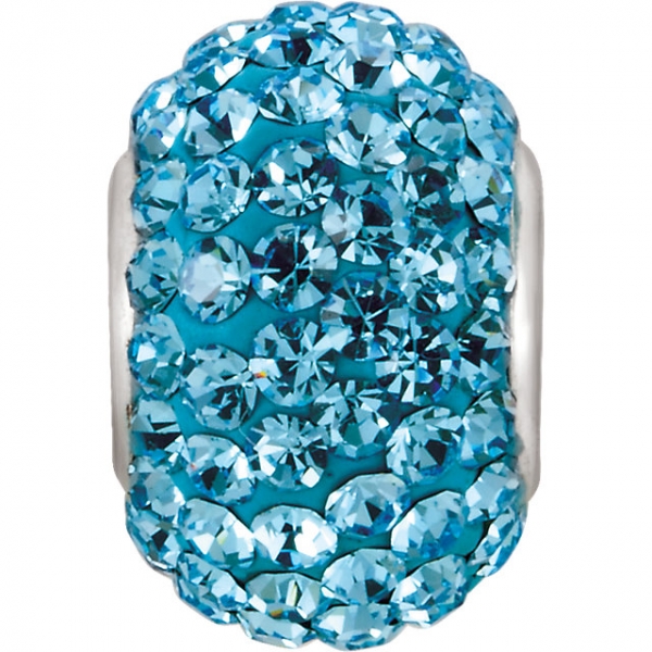 Beads - Kera® Aquamarine-Colored Crystal Pave' Bead