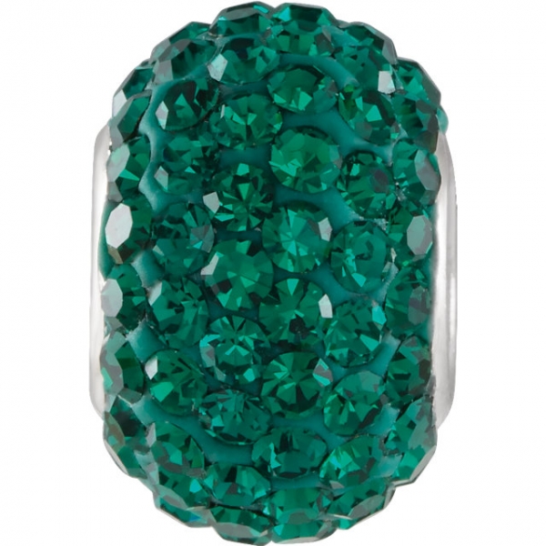 Beads - Kera® Emerald-Colored Crystal Pave' Bead