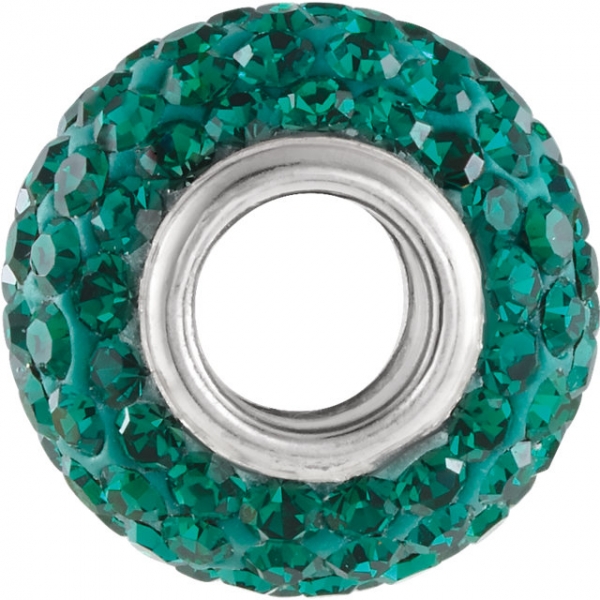 Beads - Kera® Emerald-Colored Crystal Pave' Bead - image #2