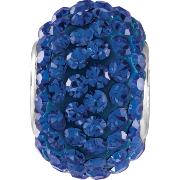 Beads - Kera® Sapphire-Colored Crystal Pave' Bead