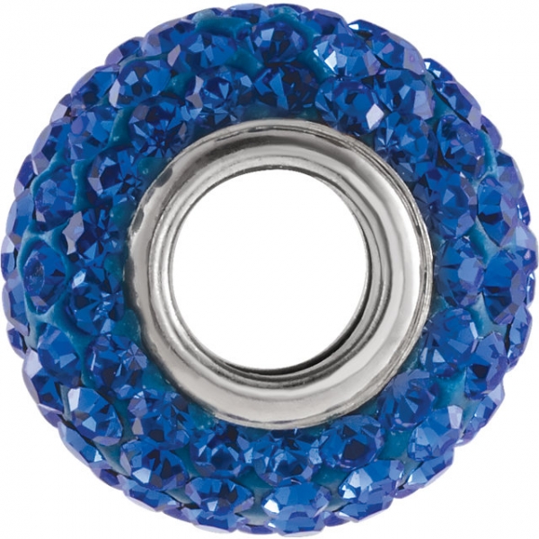Beads - Kera® Sapphire-Colored Crystal Pave' Bead - image #2