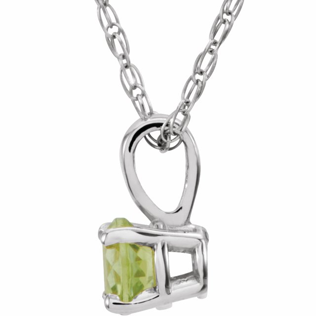 Gemstone Necklaces - Youth Solitaire Birthstone  Necklace  - image #2